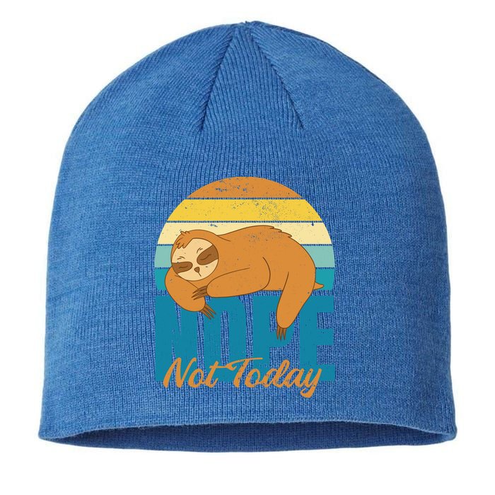 Funny Sloth Nope Not Today Retro Sloth Cute Gift Sustainable Beanie