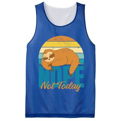 Funny Sloth Nope Not Today Retro Sloth Cute Gift Mesh Reversible Basketball Jersey Tank