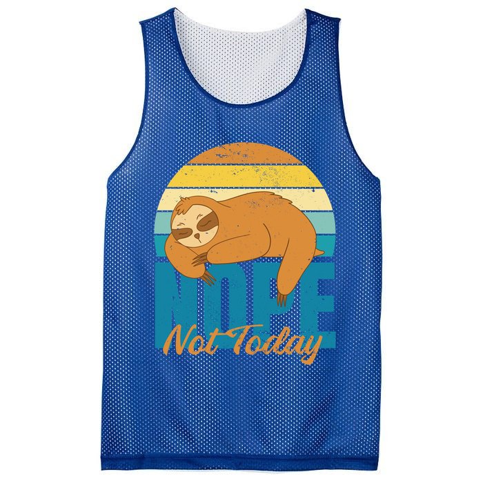 Funny Sloth Nope Not Today Retro Sloth Cute Gift Mesh Reversible Basketball Jersey Tank