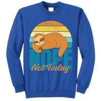 Funny Sloth Nope Not Today Retro Sloth Cute Gift Tall Sweatshirt