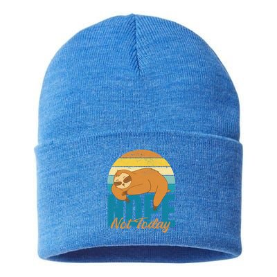 Funny Sloth Nope Not Today Retro Sloth Cute Gift Sustainable Knit Beanie