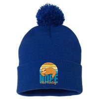 Funny Sloth Nope Not Today Retro Sloth Cute Gift Pom Pom 12in Knit Beanie