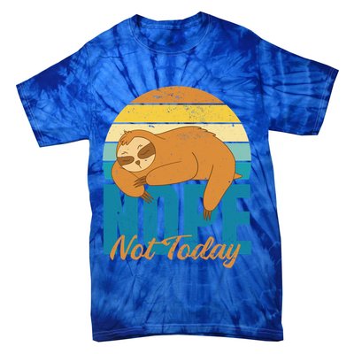 Funny Sloth Nope Not Today Retro Sloth Cute Gift Tie-Dye T-Shirt