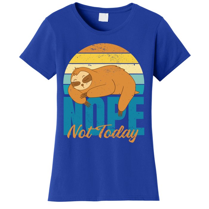 Funny Sloth Nope Not Today Retro Sloth Cute Gift Women's T-Shirt