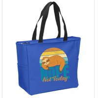 Funny Sloth Nope Not Today Retro Sloth Cute Gift Zip Tote Bag