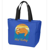 Funny Sloth Nope Not Today Retro Sloth Cute Gift Zip Tote Bag