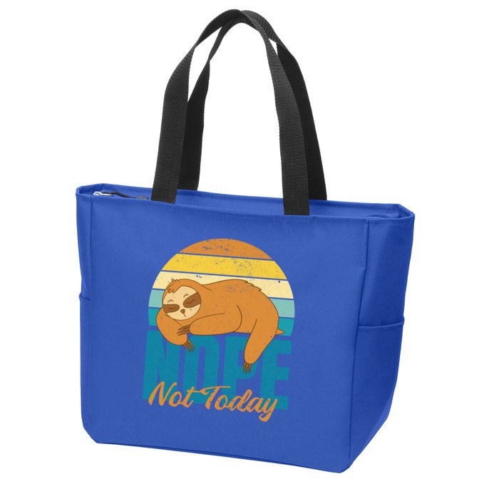 Funny Sloth Nope Not Today Retro Sloth Cute Gift Zip Tote Bag