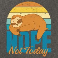 Funny Sloth Nope Not Today Retro Sloth Cute Gift Cotton Canvas Backpack