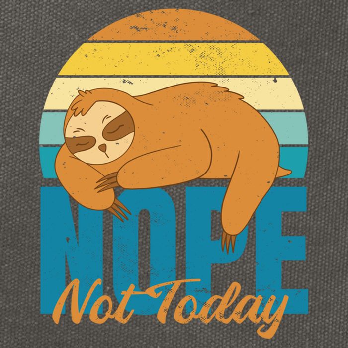 Funny Sloth Nope Not Today Retro Sloth Cute Gift Cotton Canvas Backpack