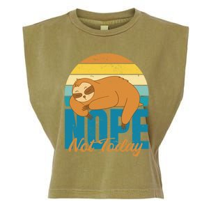 Funny Sloth Nope Not Today Retro Sloth Cute Gift Garment-Dyed Women's Muscle Tee