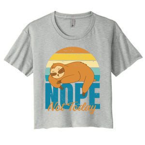 Funny Sloth Nope Not Today Retro Sloth Cute Gift Women's Crop Top Tee