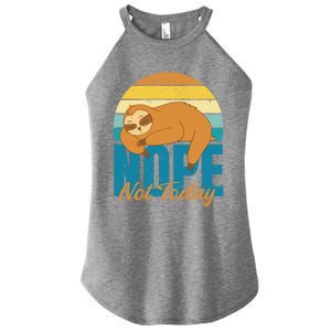 Funny Sloth Nope Not Today Retro Sloth Cute Gift Women's Perfect Tri Rocker Tank