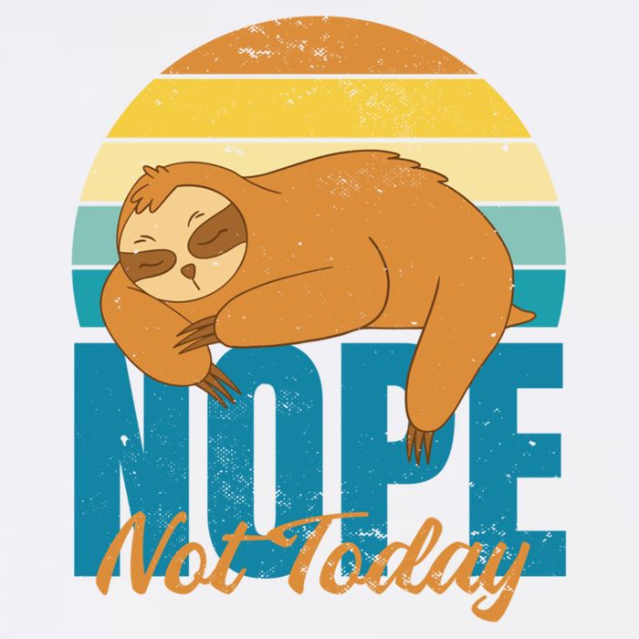 Funny Sloth Nope Not Today Retro Sloth Cute Gift Garment-Dyed Sweatshirt