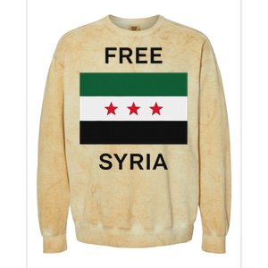 Free Syria New Syrian Flag Syria Freedom Celebration Colorblast Crewneck Sweatshirt