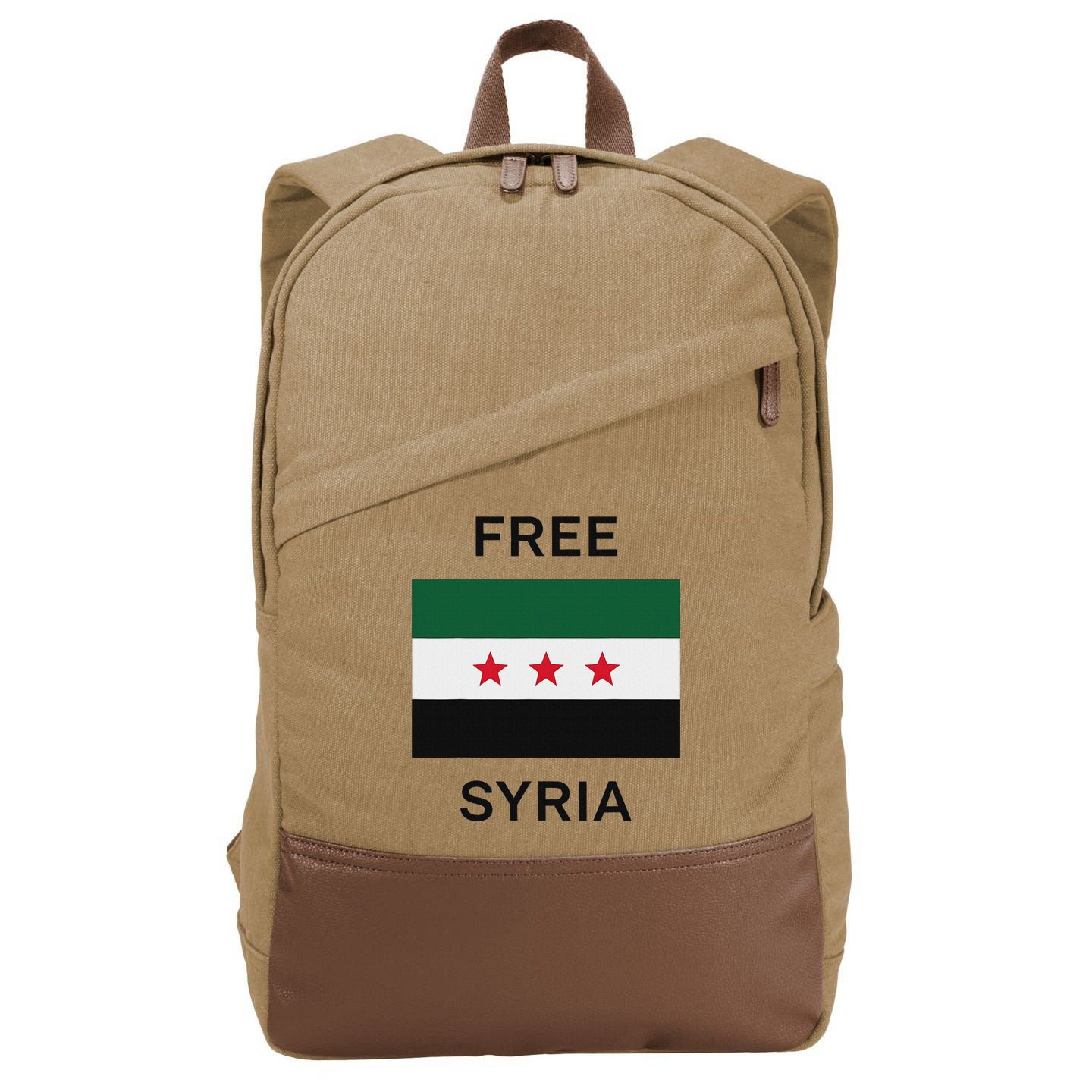 Free Syria New Syrian Flag Syria Freedom Celebration Cotton Canvas Backpack
