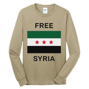 Free Syria New Syrian Flag Syria Freedom Celebration Tall Long Sleeve T-Shirt