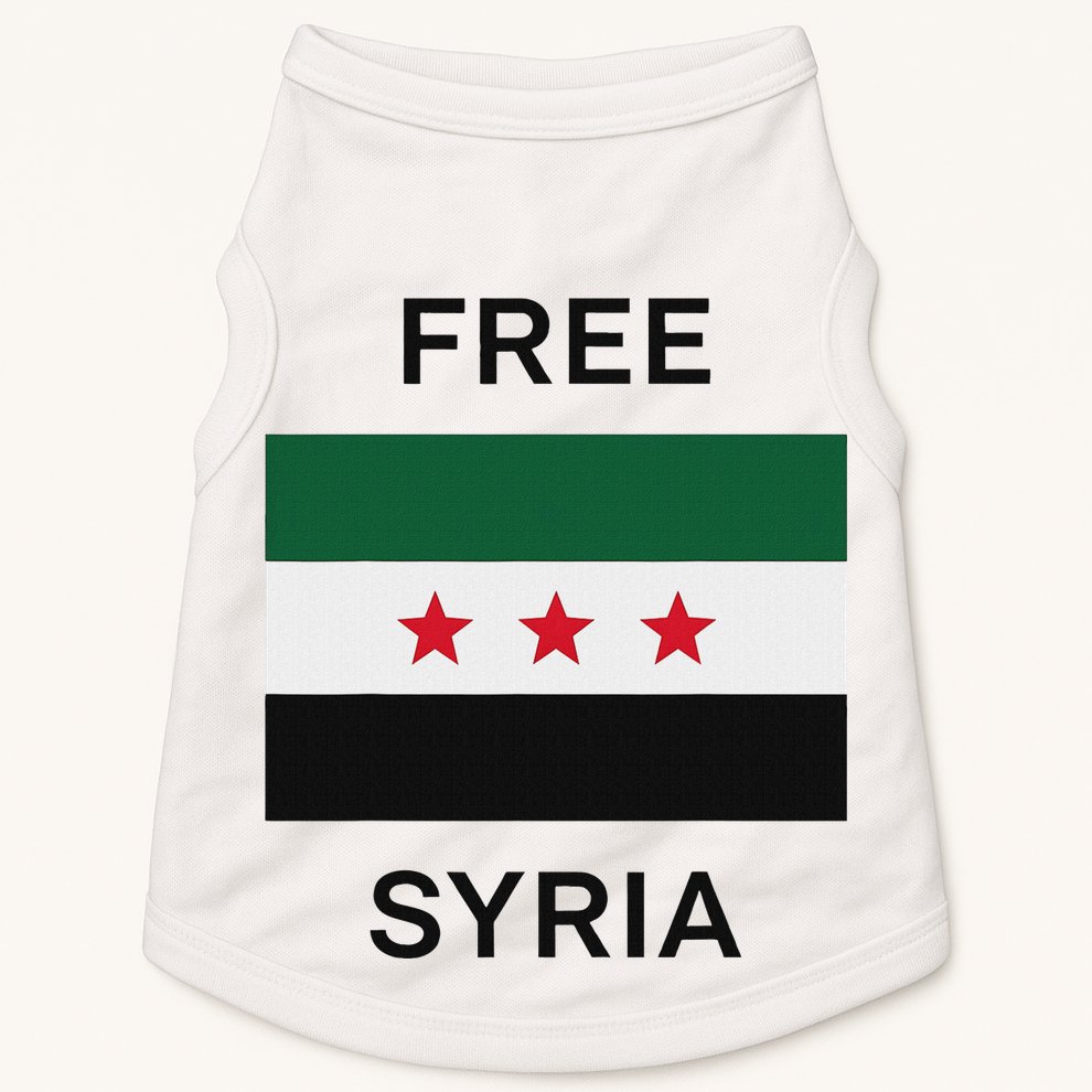 Free Syria New Syrian Flag Syria Freedom Celebration Doggie Tank