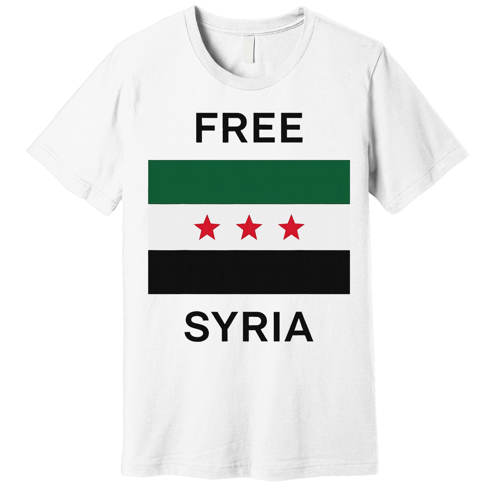 Free Syria New Syrian Flag Syria Freedom Celebration Premium T-Shirt
