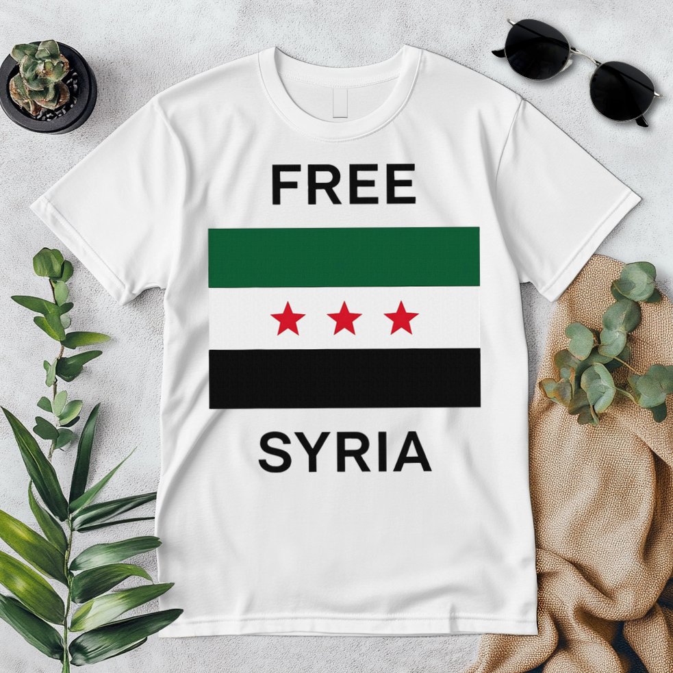 Free Syria New Syrian Flag Syria Freedom Celebration Premium T-Shirt