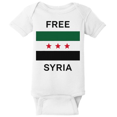 Free Syria New Syrian Flag Syria Freedom Celebration Baby Bodysuit