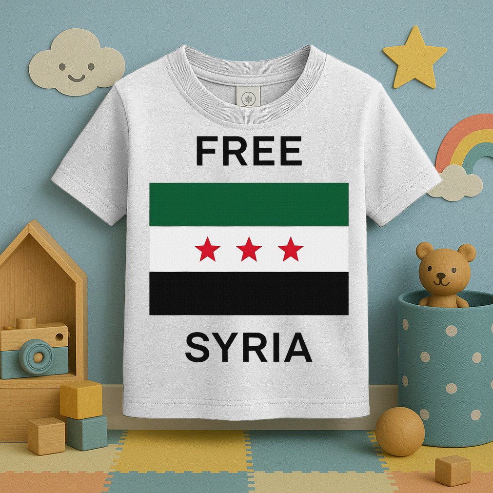 Free Syria New Syrian Flag Syria Freedom Celebration Toddler T-Shirt