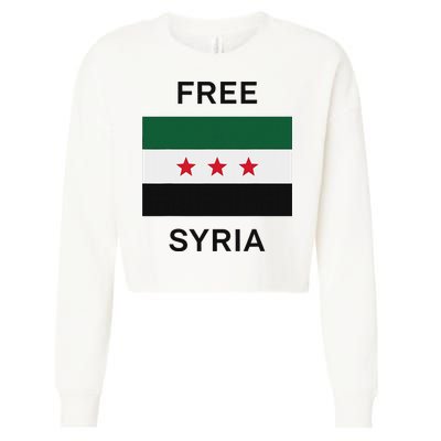 Free Syria New Syrian Flag Syria Freedom Celebration Cropped Pullover Crew