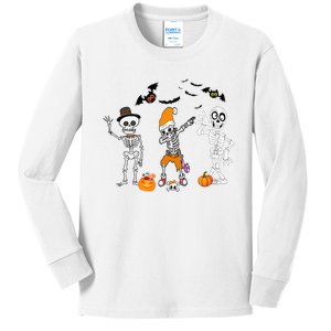 Funny Skull Never Better Skeleton Funny Halloween sarcasm Kids Long Sleeve Shirt