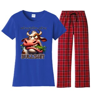 Funny Sarcastic Not My Pasture Not My Bullshit Gift Women's Flannel Pajama Set