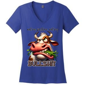 Funny Sarcastic Not My Pasture Not My Bullshit Gift Women's V-Neck T-Shirt