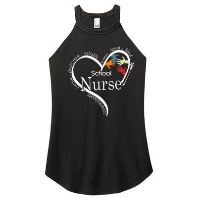 Funny School Nurse Graphic Tops Back To School Gift Women’s Perfect Tri Rocker Tank