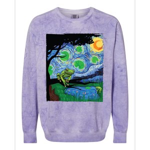 Frog, Starry Night Cat Tee, Van Gogh Frog Gift, Frog Colorblast Crewneck Sweatshirt