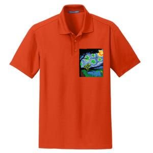 Frog, Starry Night Cat Tee, Van Gogh Frog Gift, Frog Dry Zone Grid Polo