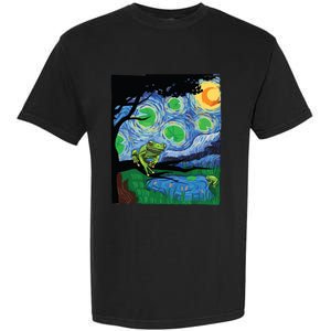 Frog, Starry Night Cat Tee, Van Gogh Frog Gift, Frog Garment-Dyed Heavyweight T-Shirt