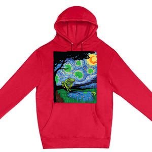 Frog, Starry Night Cat Tee, Van Gogh Frog Gift, Frog Premium Pullover Hoodie