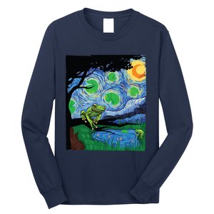 Frog, Starry Night Cat Tee, Van Gogh Frog Gift, Frog Long Sleeve Shirt