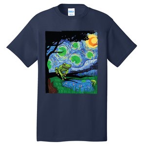 Frog, Starry Night Cat Tee, Van Gogh Frog Gift, Frog Tall T-Shirt