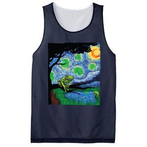 Frog, Starry Night Cat Tee, Van Gogh Frog Gift, Frog Mesh Reversible Basketball Jersey Tank