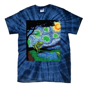 Frog, Starry Night Cat Tee, Van Gogh Frog Gift, Frog Tie-Dye T-Shirt