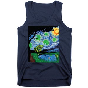 Frog, Starry Night Cat Tee, Van Gogh Frog Gift, Frog Tank Top