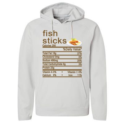 Fish Sticks Nutrition Facts Label Performance Fleece Hoodie