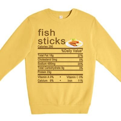 Fish Sticks Nutrition Facts Label Premium Crewneck Sweatshirt