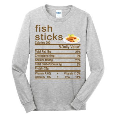 Fish Sticks Nutrition Facts Label Tall Long Sleeve T-Shirt