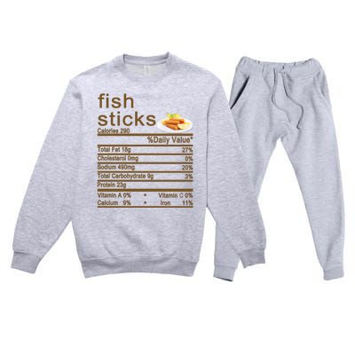 Fish Sticks Nutrition Facts Label Premium Crewneck Sweatsuit Set