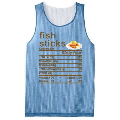 Fish Sticks Nutrition Facts Label Mesh Reversible Basketball Jersey Tank