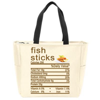 Fish Sticks Nutrition Facts Label Zip Tote Bag