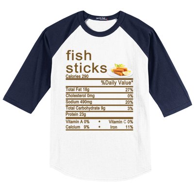 Fish Sticks Nutrition Facts Label Baseball Sleeve Shirt