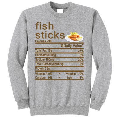 Fish Sticks Nutrition Facts Label Sweatshirt