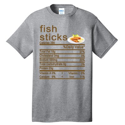 Fish Sticks Nutrition Facts Label Tall T-Shirt