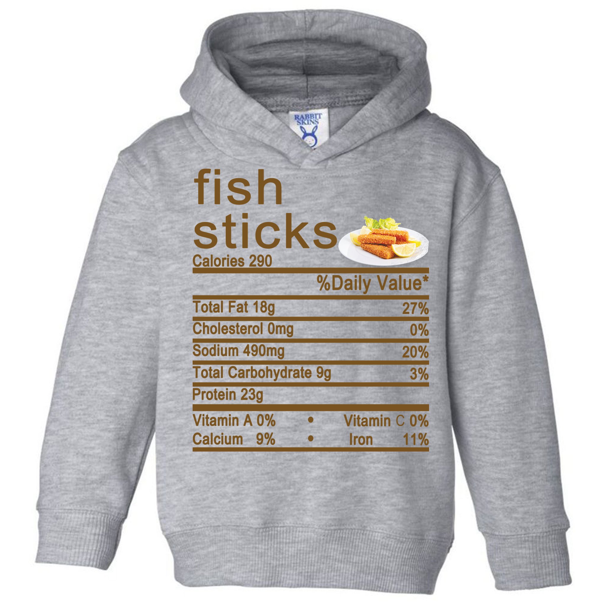 Fish Sticks Nutrition Facts Label Toddler Hoodie