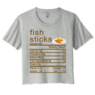 Fish Sticks Nutrition Facts Label Women's Crop Top Tee